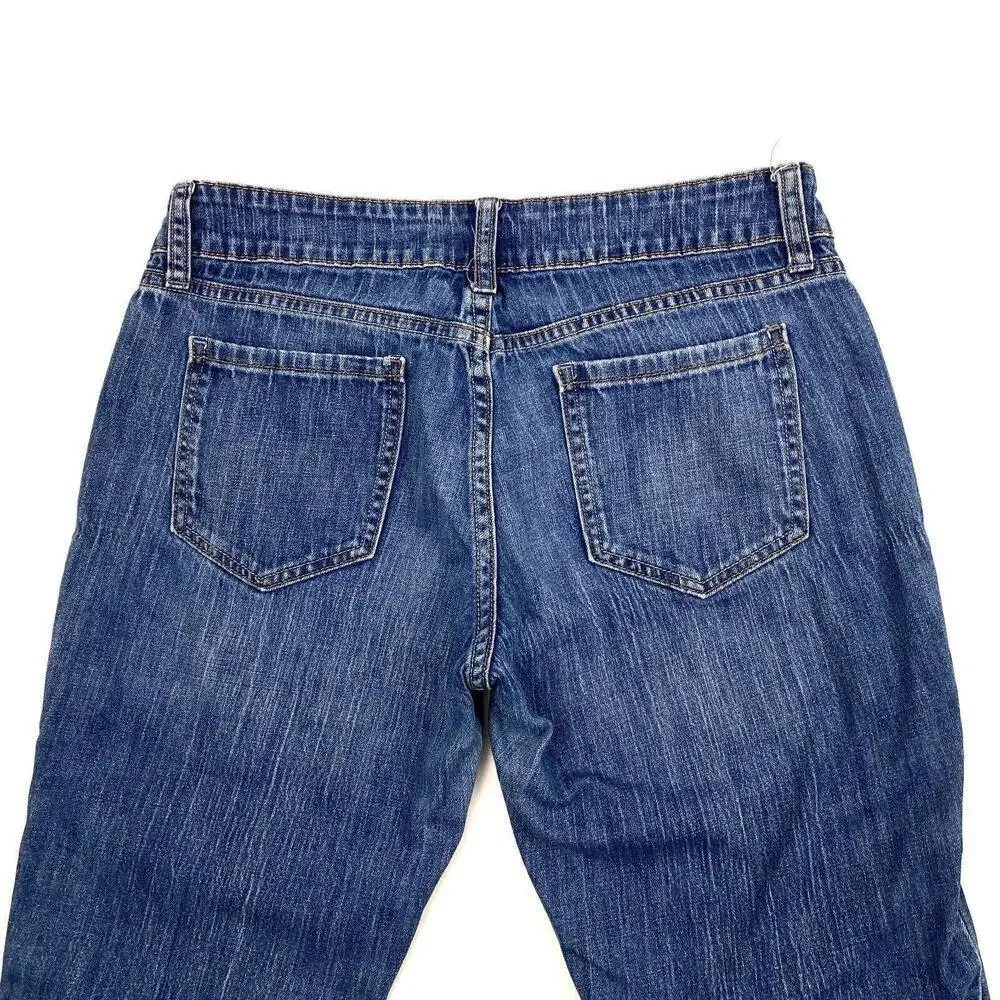 Old Navy Cuffed Capri Women's size 10 Medium Wash Blue Denim jeans‎